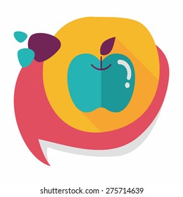 Apple flat icon with long shadow,eps10