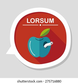 Apple flat icon with long shadow,eps10