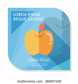 Apple flat icon with long shadow,eps10