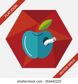 Apple flat icon with long shadow,eps10