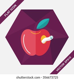 Apple flat icon with long shadow,eps10