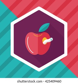Apple flat icon with long shadow,eps10