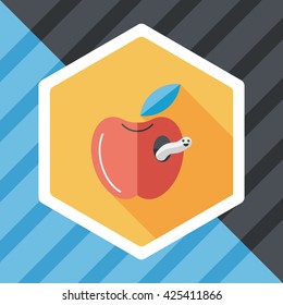 Apple flat icon with long shadow,eps10