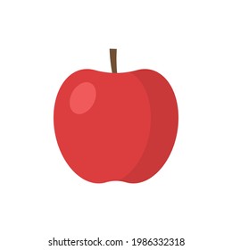 icono plano de manzana sobre fondo blanco