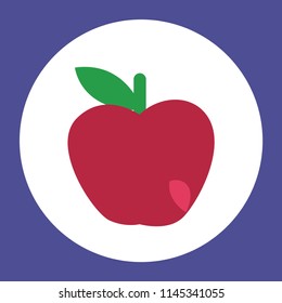 Apple flat icon. Vector illustration. Simple clear style