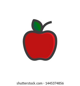 Apple flat icon vector illustration