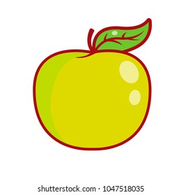 An Apple. Flat linear design