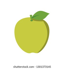 Apple in flat style. Food icon. Isolated vector illustration.