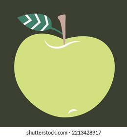 Apple de estilo plano. La fruta dulce.