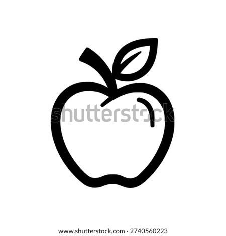 Apple flat vector illustration isolated. Fruit, healthy food, nutrition.