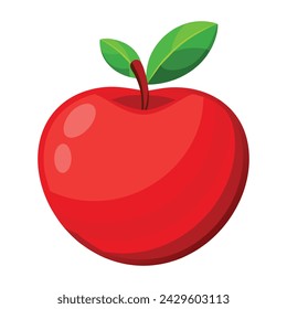 Apple flat vector illustration on white background