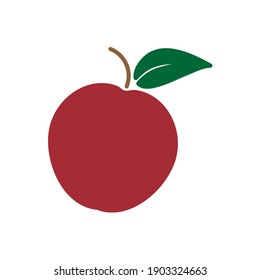 Ilustración del contorno del vector plano de Apple en estilo minimalista sobre fondo blanco
