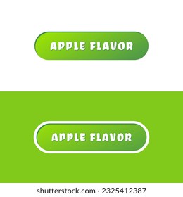 Apple flavor label or Apple flavor sign design element. Simple Apple flavor label vector for product packaging design element. Apple flavor sign for packaging design element.