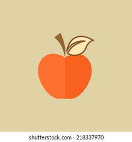 Apple. Icono plano de la alimentación