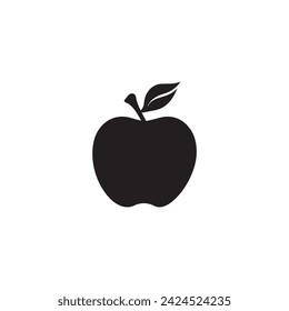 Icono de la comida de manzana vector de diseño de fondo negro.