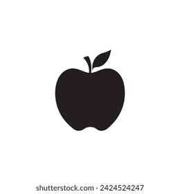 Apple Food Icon schwarze Vektor Hintergrund Design.