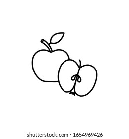 Apple Food outline vector icon. Outline vector icon on white background