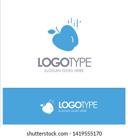 Apple, Food, Science Blue Solid Logo with place for tagline