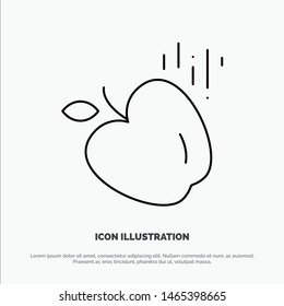 Apple, Food, Science Line Icon Vector. Vector Icon Template background