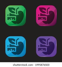 Apple four color glass button icon