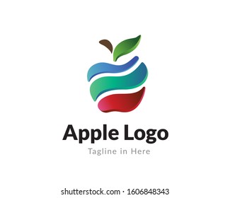 Apple Fraction Logo Design Inspiration