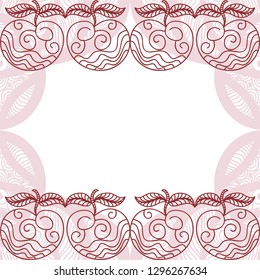Apple frame. Vector illustration