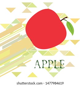 Apple frame vector illustration. Vector card design with apple and leaf.