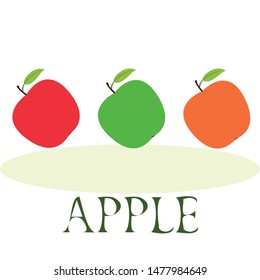 Apple frame vector illustration. Vector card design with apple and leaf.