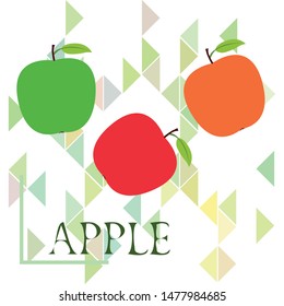 Apple frame vector illustration. Vector card design with apple and leaf.