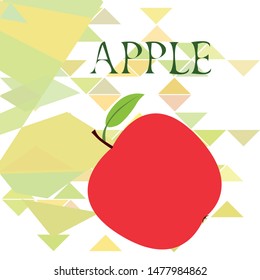 Apple frame vector illustration. Vector card design with apple and leaf.