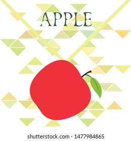 Apple frame vector illustration. Vector card design with apple and leaf.