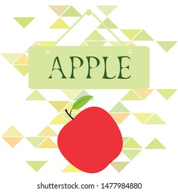 Apple frame vector illustration. Vector card design with apple and leaf.