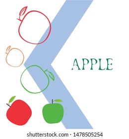 Apple frame vector illustration. Vector card design with apple and leaf.