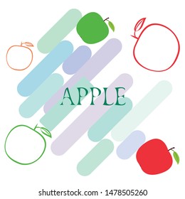 Apple frame vector illustration. Vector card design with apple and leaf.