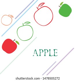 Apple frame vector illustration. Vector card design with apple and leaf.