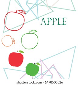 Apple frame vector illustration. Vector card design with apple and leaf.