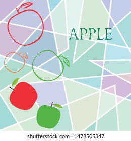 Apple frame vector illustration. Vector card design with apple and leaf.