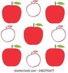 Apple frame vector illustration. Vector card design with apple and leaf.
