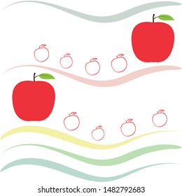 Apple frame vector illustration. Vector card design with apple and leaf.