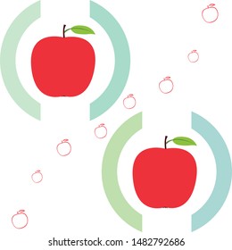 Apple frame vector illustration. Vector card design with apple and leaf.