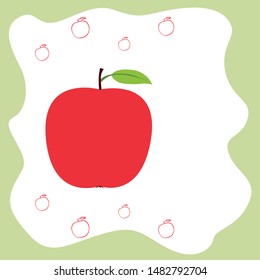 Apple frame vector illustration. Vector card design with apple and leaf.