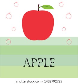 Apple frame vector illustration. Vector card design with apple and leaf.