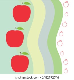 Apple frame vector illustration. Vector card design with apple and leaf.