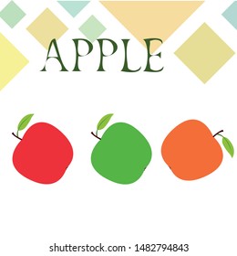 Apple frame vector illustration. Vector card design with apple and leaf.