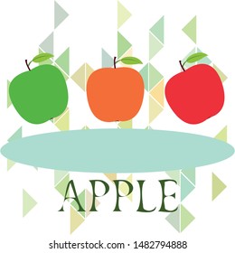 Apple frame vector illustration. Vector card design with apple and leaf.