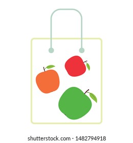 Apple frame vector illustration. Vector card design with apple and leaf.
