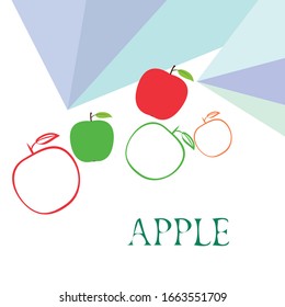 Apple frame vector illustration. Vector card design with apple and leaf.