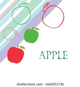 Vektorillustration des Apfelrahmens Vektorillustration Kartendesign mit Apfel und Blatt.