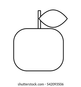 apple fresh fruit drawing icon vector illustration design