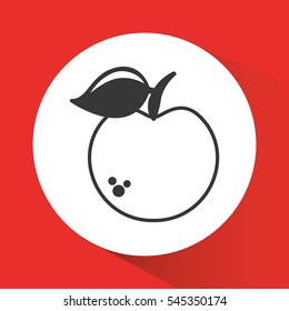 apple fresh fruit drawing icon vector illustration design
